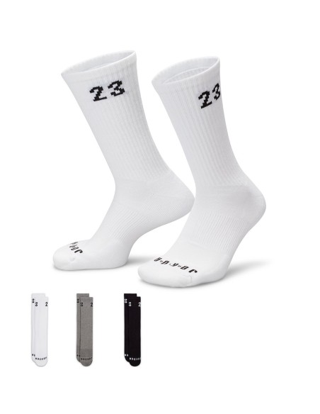 Jordan Chaussettes Essentials Crew White Grey Black (3 paires)