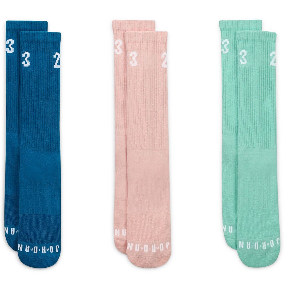 Calcetines Jordan Essentials Crew Blue Pink Green (3 Pair)