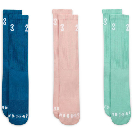 Jordan Essentials Crew Blue Pink Green (3 Pair) Socks