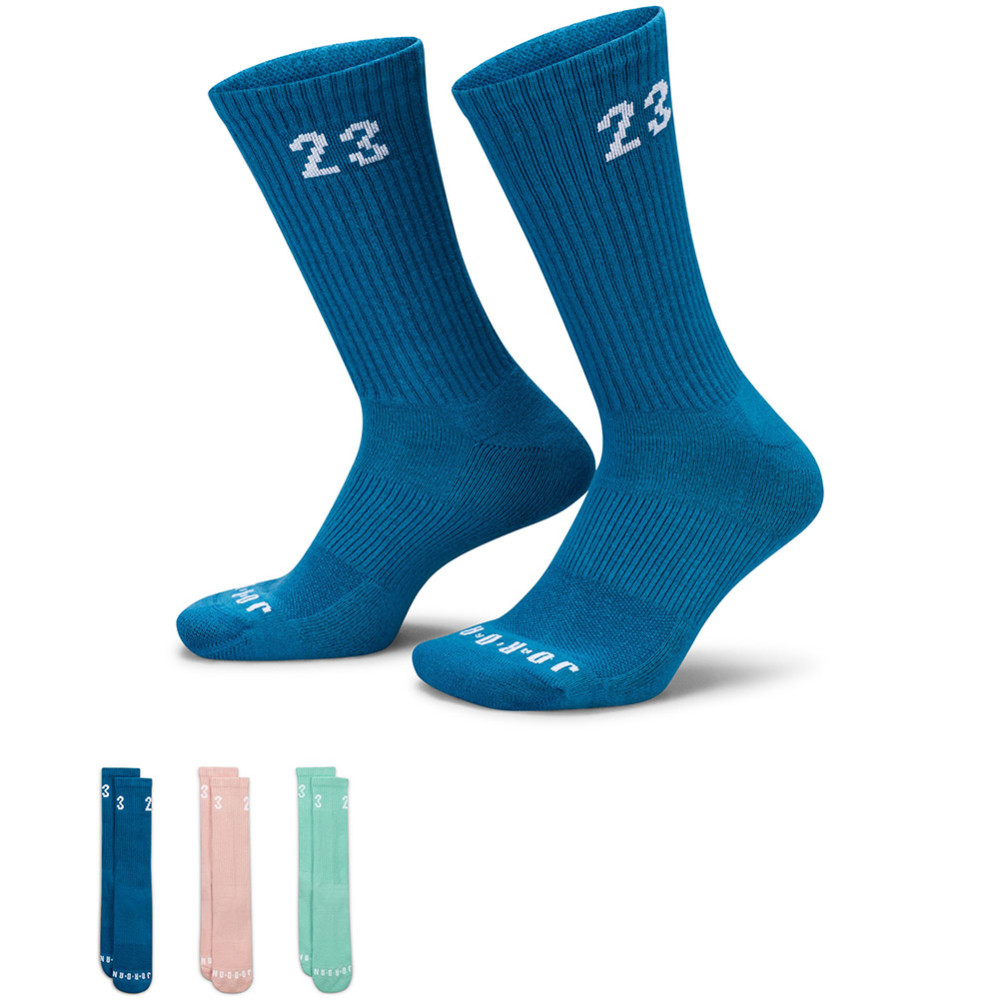 Jordan Essentials Crew Blue Pink Green (3 Pair) Socks