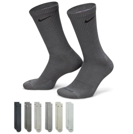 Nike Acheter Chaussettes Everyday Plus Cushioned Crew Greys 6pk|24Segons