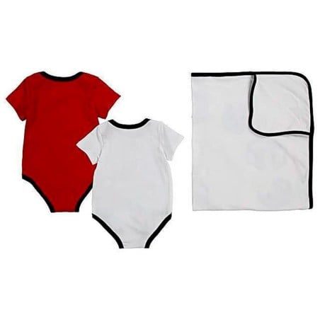 Set Baby Jordan Milestone Bodysuits Blanket Red White