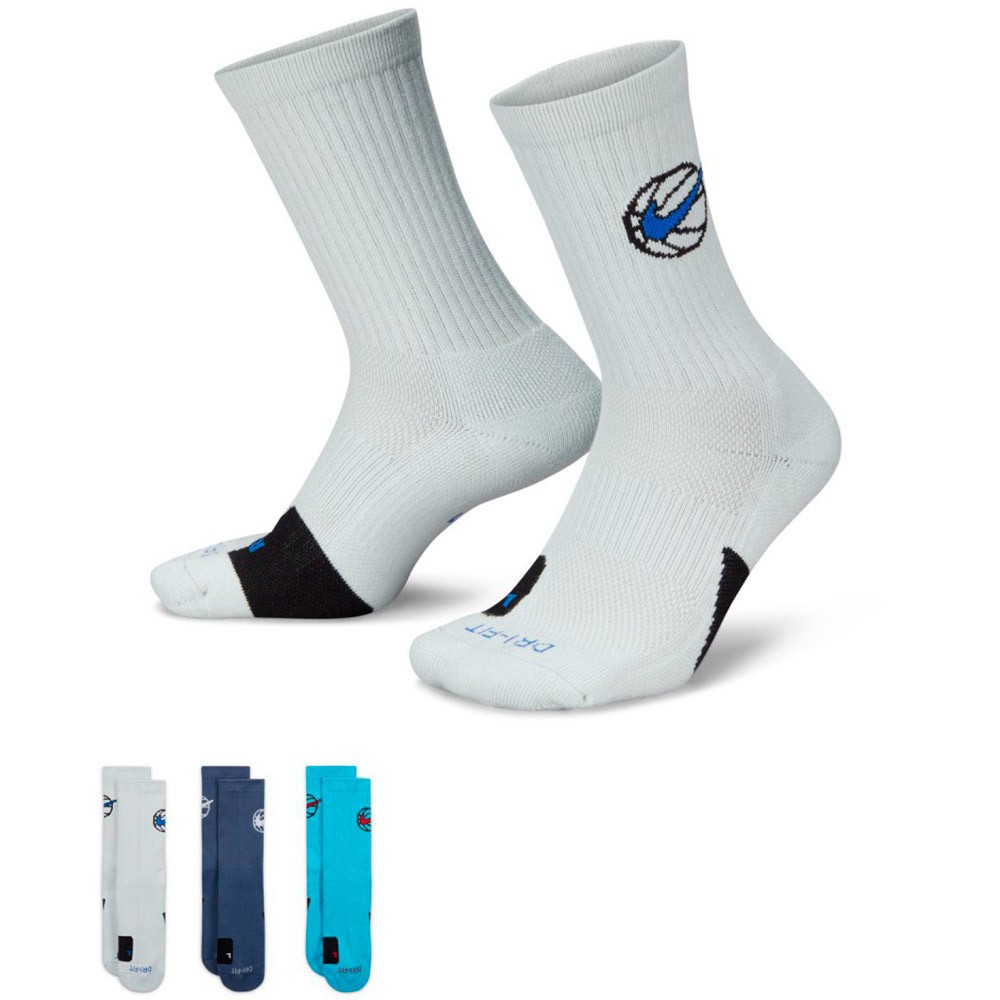 Mitjons Nike Everyday Crew Basketball White Blue 3pr.