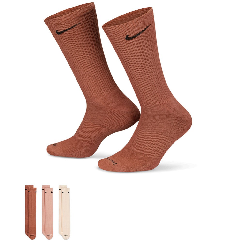 Calcetines Nike Everyday Plus Cushioned Crew Multi Brown 3pk