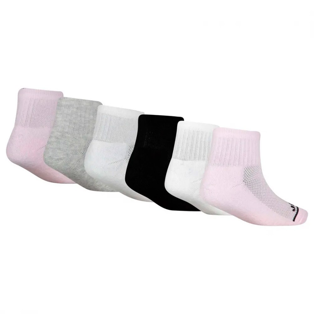 Girl Jordan Legend Ankle Pink Black Grey 6pk Socks