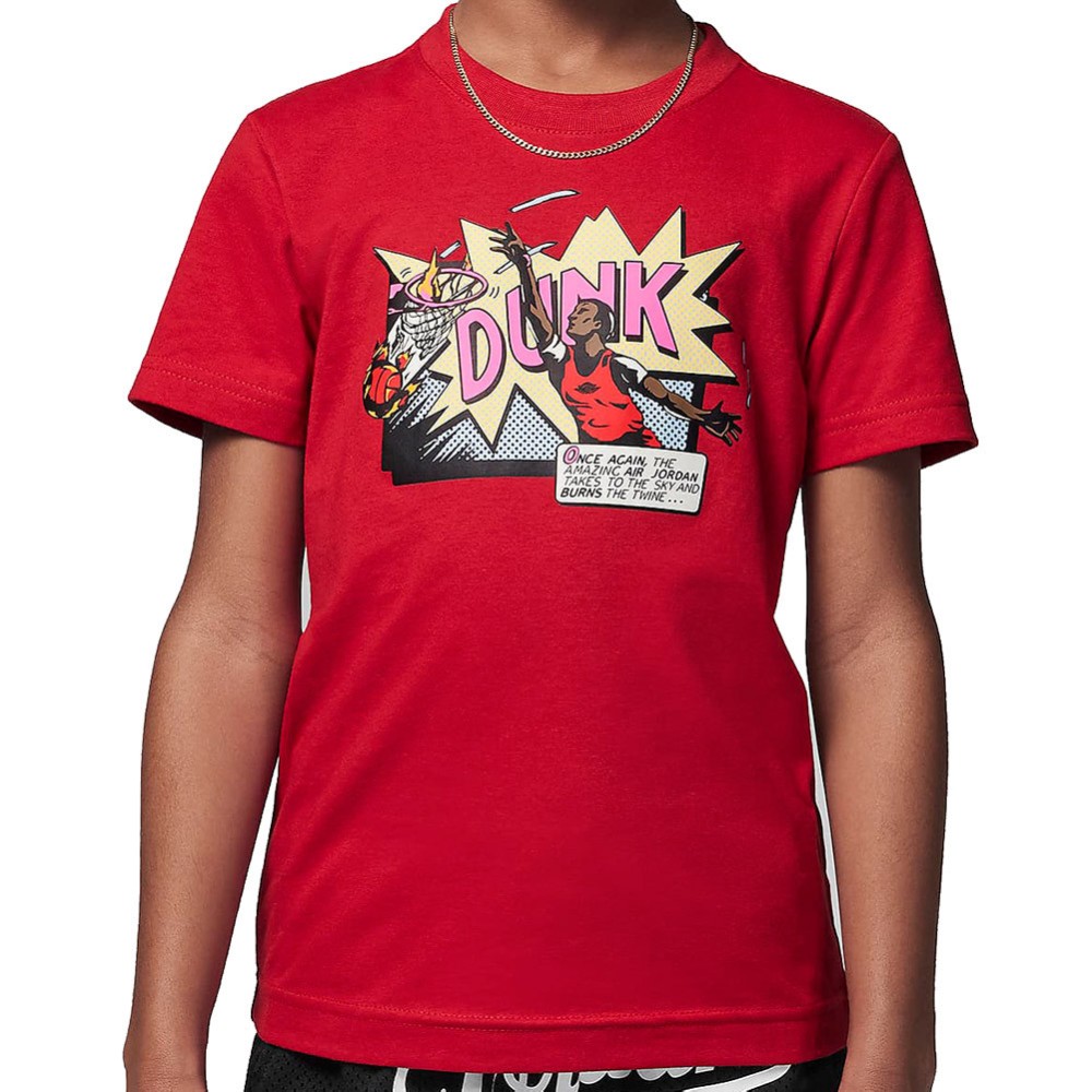 Camiseta Junior Jordan Comic Dunk Red