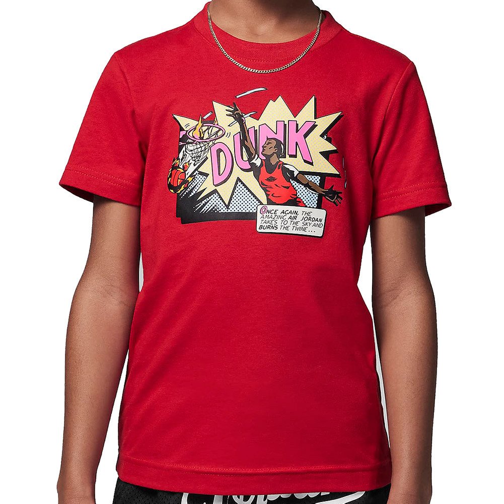 Camiseta Junior Jordan Comic Dunk Red