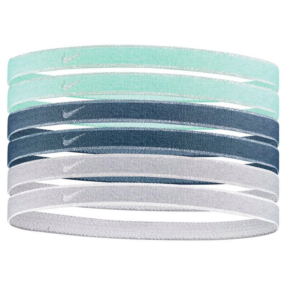 Cintas Pelo Nike Swoosh Sport Metallic Blue Green Grey 6pk