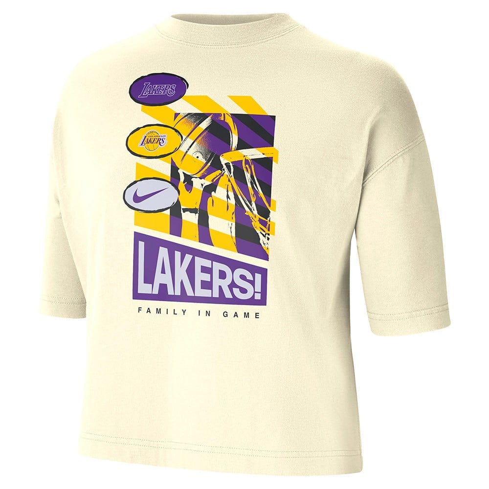 Camiseta Mujer Los Angeles Lakers Courtside Boxy Coconout Milk