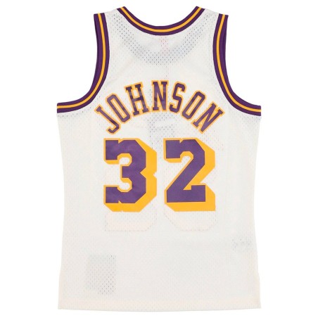 Magic Johnson Los Angeles Lakers 84-85 White Retro Swingman