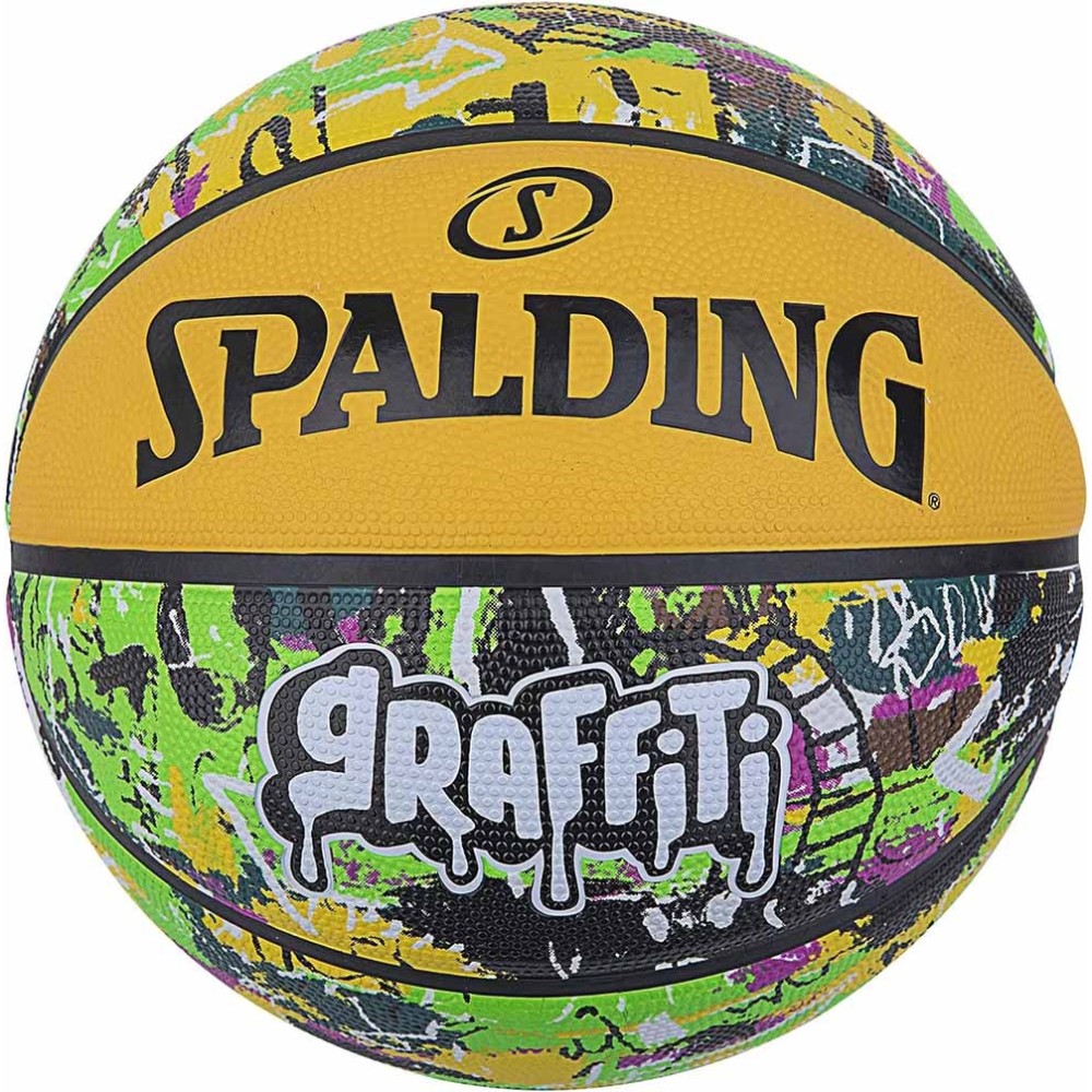 Balón Spalding Rainbow Graffiti Rubber Yellow Sz7