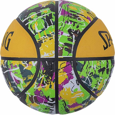 Balón Spalding Rainbow Graffiti Rubber Yellow Sz7