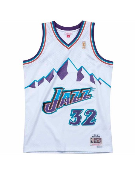 Acheter Karl Malone Utah Jazz 96-97 White Retro Swingman | 24Segons