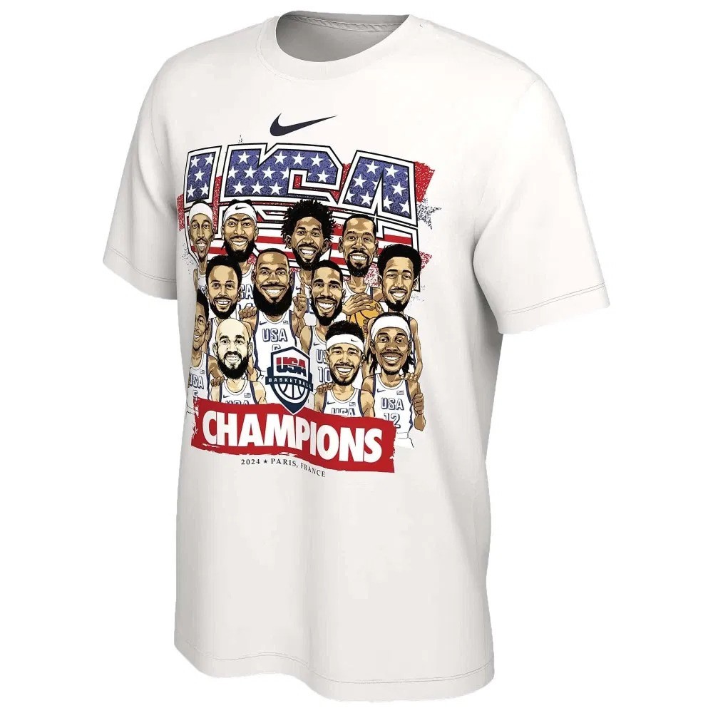 Nike USAB Men Caricature Champions White T-Shirt