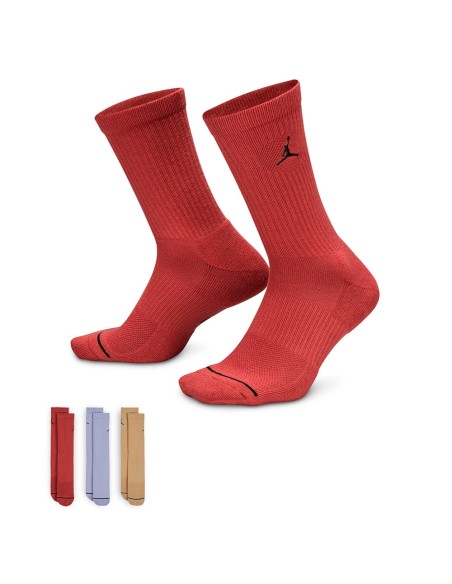 Buy Socks Jordan Everyday Crew Red Grey Brown 3pk | 24Segons