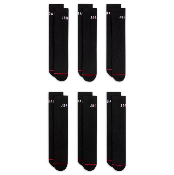 Acheter des chaussettes Jordan Everyday Crew Black Pk. 6 | 24Segons