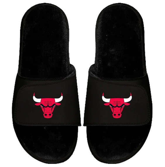 Acheter des tongs Chicago Bulls Logo Noirs 24Segons