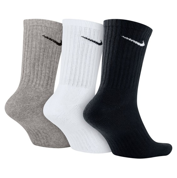 Buy Socks Nike Cushioned Grey White Black 3pk | 24Segons