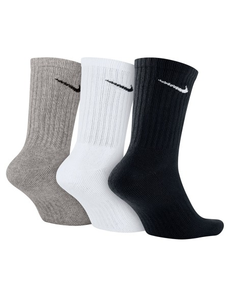Buy Socks Nike Cushioned Grey White Black 3pk | 24Segons