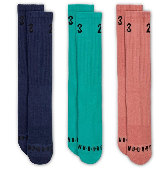 Buy Jordan Essentials Crew Blue Green Pink (3 Pair) Socks24Segons
