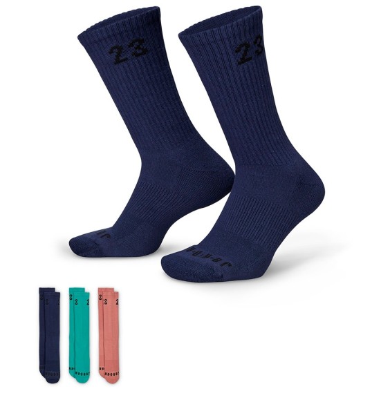 Buy Jordan Essentials Crew Blue Green Pink (3 Pair) Socks24Segons