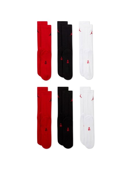 Comprar Calcetines Jordan Cushioned Crew Red White Black Pk.6|24Segons