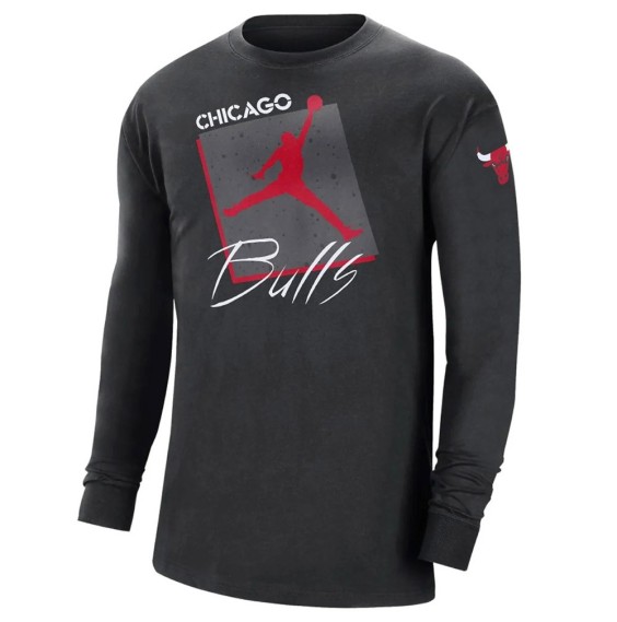 Acquista la maglietta Bulls Courtside Max90 Nero Junior Bulls 24Segons