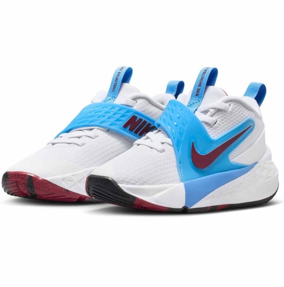 Buy Kids Nike Team Hustle D 12 White White University Blue Shoes | 24Segons