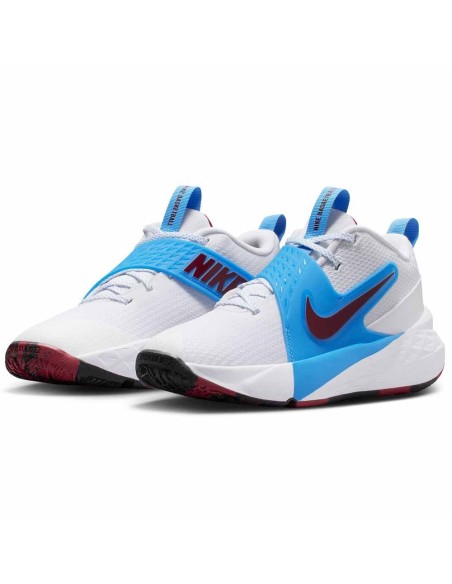 Acquistare le scarpe junior Nike Team Hustle D 12 White University Blue | 24Segons
