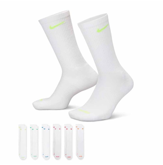 Acheter Nike Everyday Plus Cushioned Training Crew Multi-Color White Socks | 24Segons