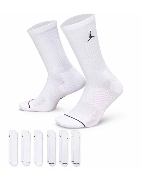 Acheter des chaussettes Jordan Everyday Cushioned Crew White Pk. 6 | 24Segons