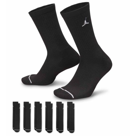 Acheter des chaussettes Jordan Everyday Cushioned Crew Black Pk. 6 | 24Segons