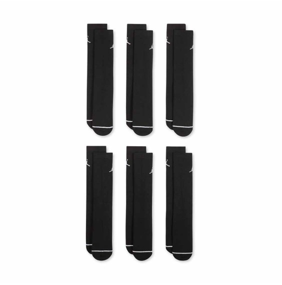 Buy Jordan Everyday Cushioned Crew Black Pk.6 Socks | 24Segons