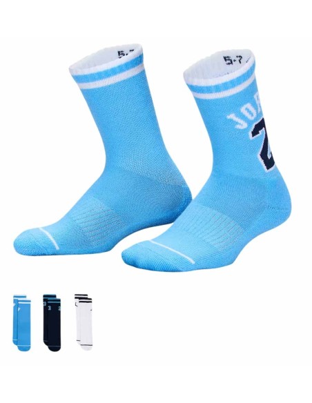 Buy Kids Varsity Jersey Crew Socks Blue White Black 3P | 24Segons