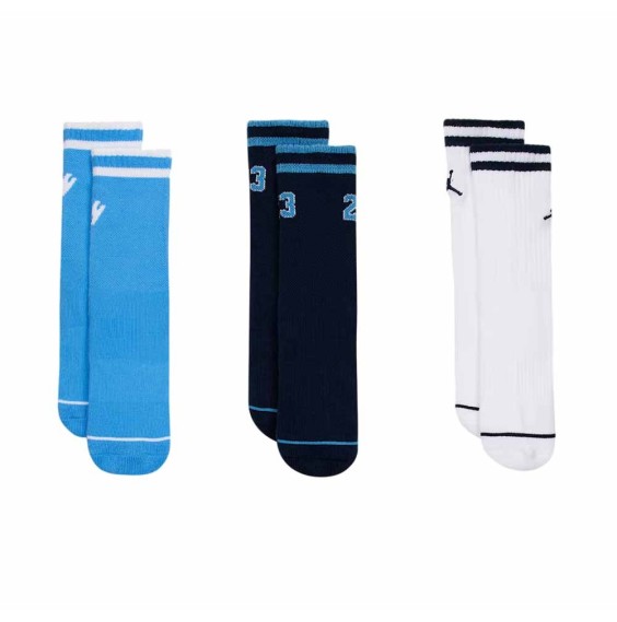 Buy Kids Varsity Jersey Crew Socks Blue White Black 3P | 24Segons