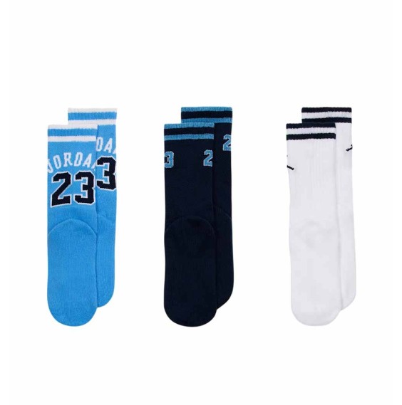 Buy Kids Varsity Jersey Crew Socks Blue White Black 3P | 24Segons