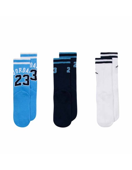 Buy Kids Varsity Jersey Crew Socks Blue White Black 3P | 24Segons