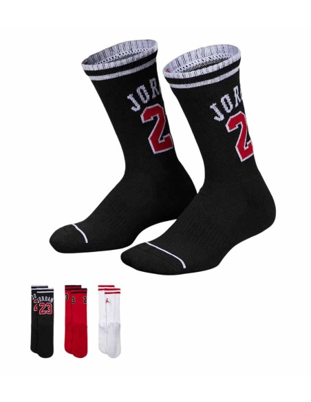 Acheter des chaussettes de sport Varsity Jersey Rouge Blanc Noir 3P | Kids 24Segons