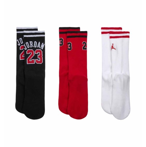 Acheter des chaussettes de sport Varsity Jersey Rouge Blanc Noir 3P | Kids 24Segons