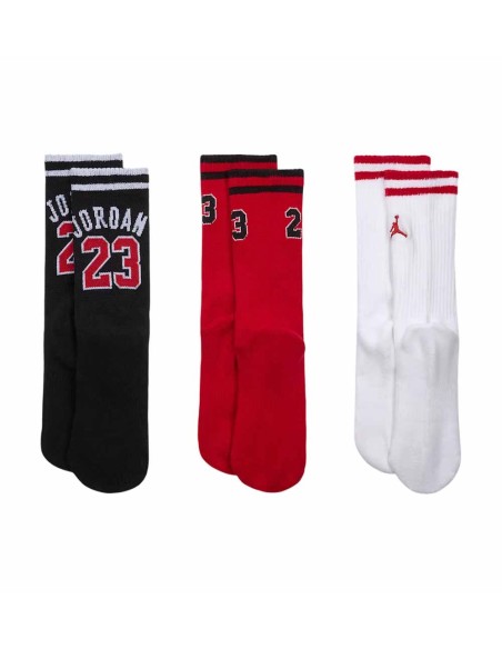 Acheter des chaussettes de sport Varsity Jersey Rouge Blanc Noir 3P | Kids 24Segons