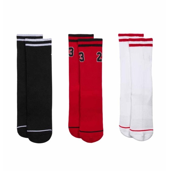 Acheter des chaussettes de sport Varsity Jersey Rouge Blanc Noir 3P | Kids 24Segons