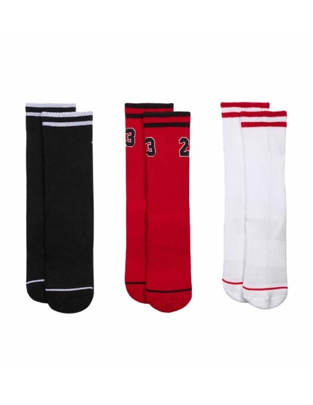 Acheter des chaussettes de sport Varsity Jersey Rouge Blanc Noir 3P | Kids 24Segons