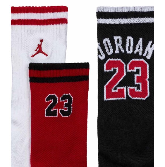 Acheter des chaussettes de sport Varsity Jersey Rouge Blanc Noir 3P | Kids 24Segons