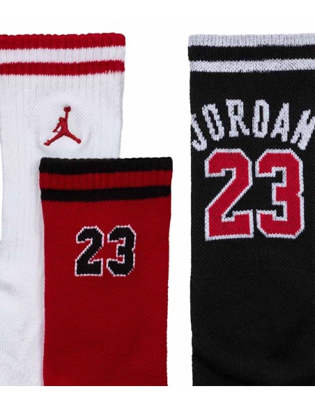 Acheter des chaussettes de sport Varsity Jersey Rouge Blanc Noir 3P | Kids 24Segons