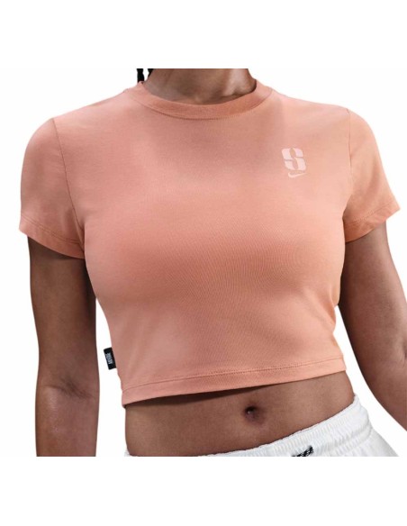 Buy Woman Sabrina Cropped Rose Gold T-shirt | 24Segons