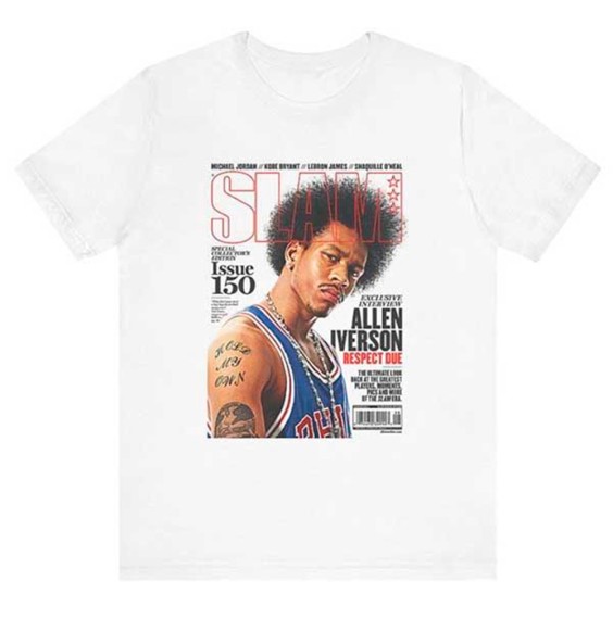 Acquista la maglietta Allen Iverson 76ers NBA Slam Bianco 24Segons