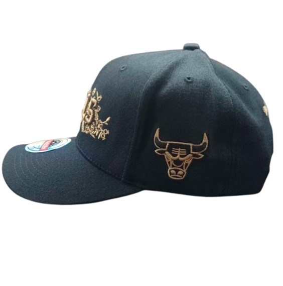 Acheter Chicago Bulls Strapback Gold Gold Black Cap | 24Segons