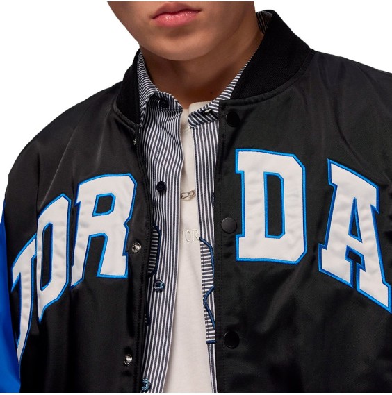 Buy Jacket Jordan Brooklyn University Black Sport Blue | 24Segons