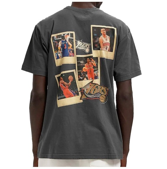 Acheter Allen Iverson 76ers Retro Photos Black T-Shirt | Allen Iverson 76ers Retro Photos Black Jersey 24Segons