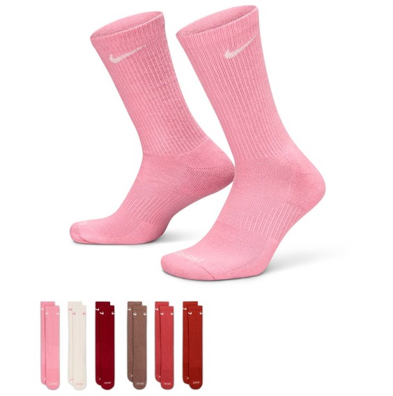 Acquista Nike Everyday Plus Cushioned Training Crew Pink Tones 6PK| Calzini24Segons